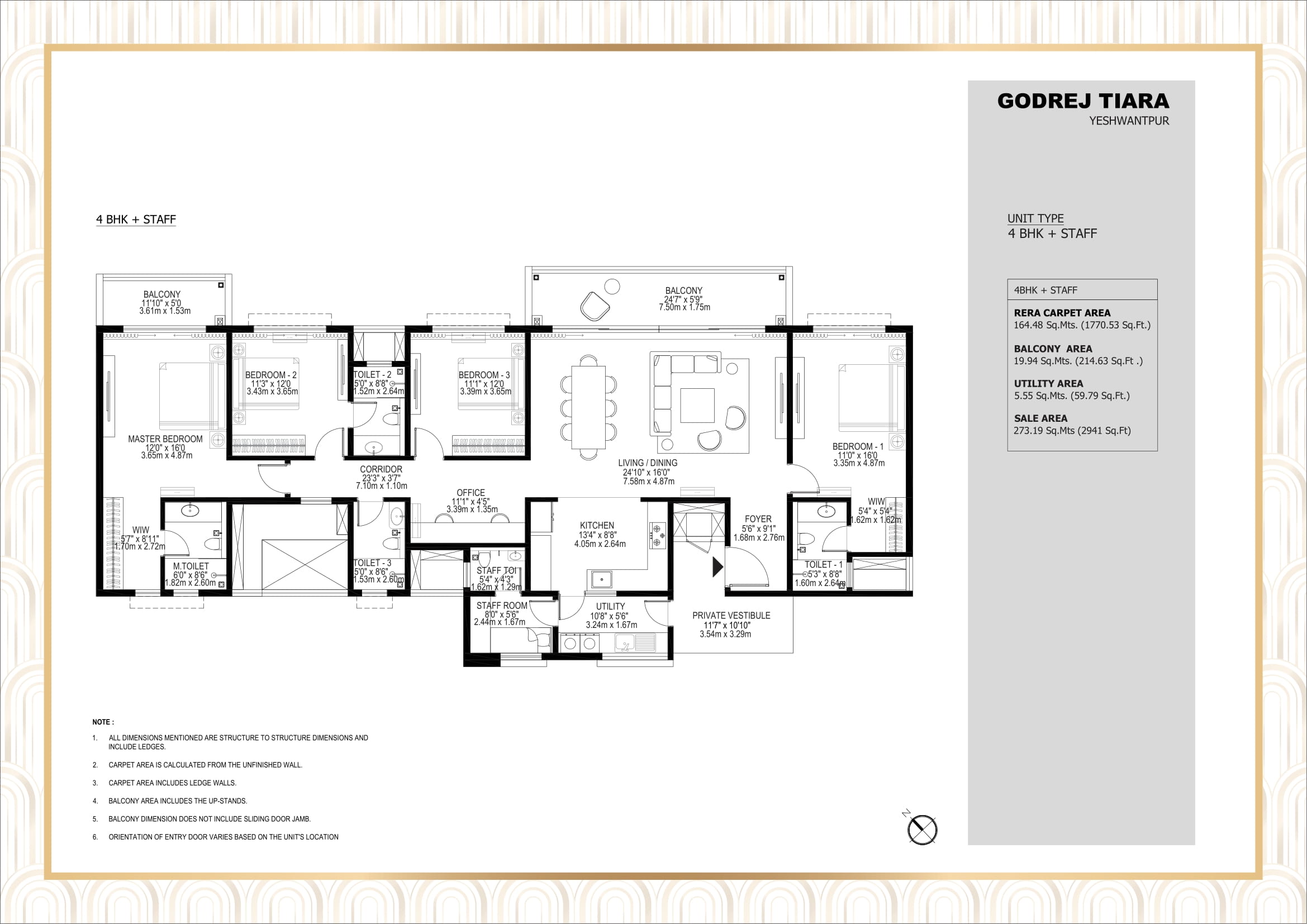 Godrej Tiara 4 BHK 2941 Sq Ft Floor Plan