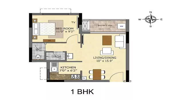 Godrej Air 1 BHK Floor Plan