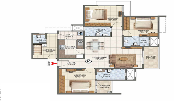 Godrej Air 4 BHK Floor Plan